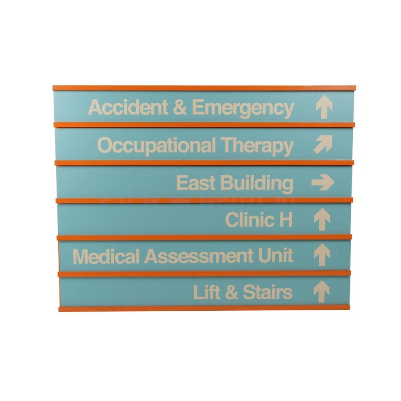 Orange and Turquoise Hospital Signage